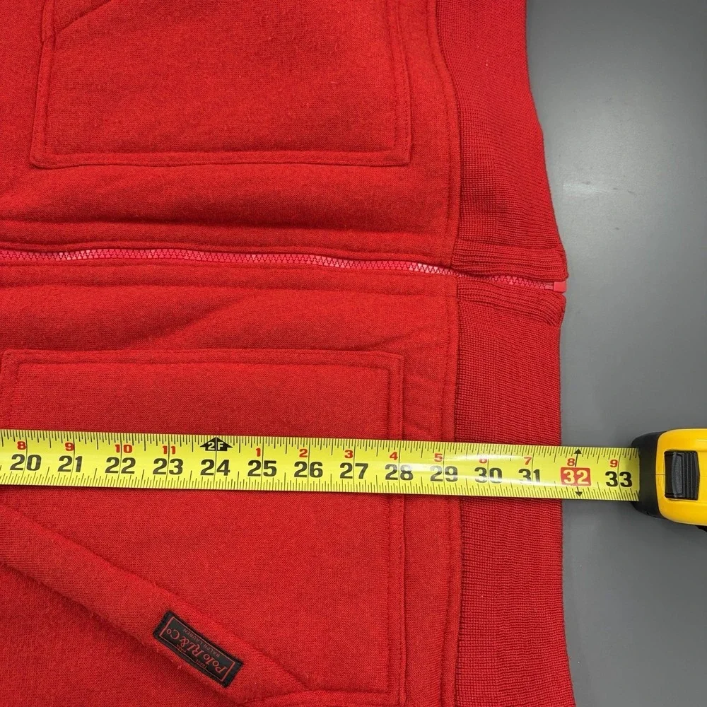 Ralph Lauren Polo Mens XLT Red‎ Full Zip Sherpa Lining Sweater Pony Heavyweight